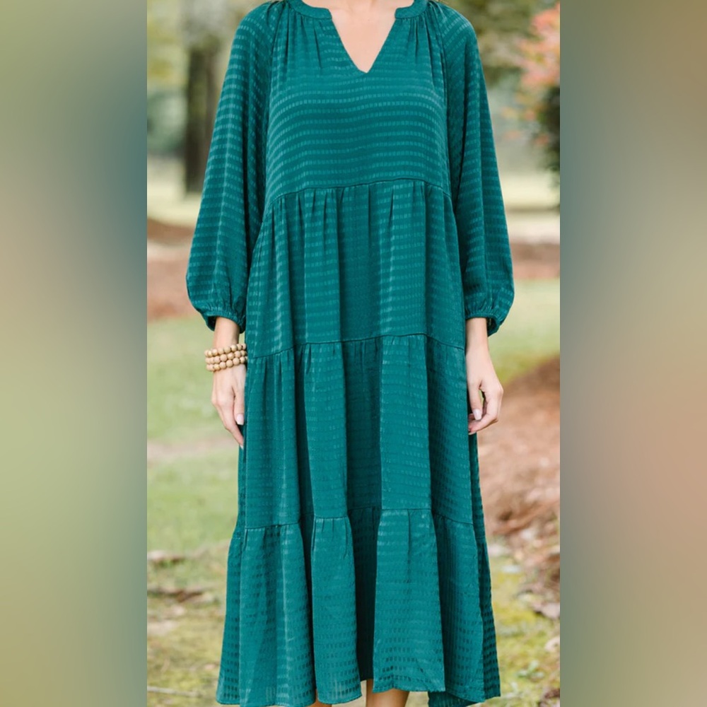 Entro Teal Long Sleeve Dress